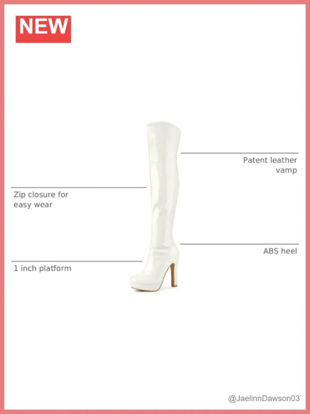Platform Over The Knee Chunky Heel Boots Patent Leather Zip